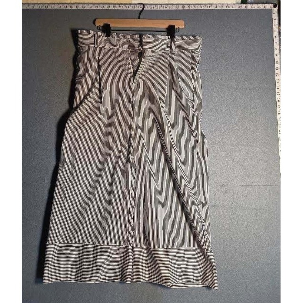 Banana Republic Striped Wide Leg Crop Pants Navy White Size 14 NWT